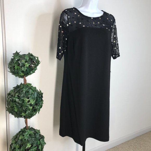 Nina Leonard S/S Dress | Black | Medium - Picture 3 of 10